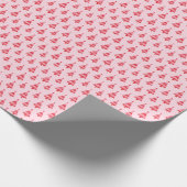 ピンクと赤のクリスマスツリー ラッピングペーパー (角)