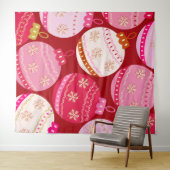 ピンクと赤のクリスマスボードブル タペストリー (インサイチュ(横))