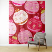 ピンクと赤のクリスマスボードブル タペストリー (インサイチュ)