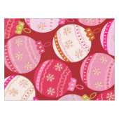 ピンクと赤のクリスマスボードブル テーブルクロス (正面(横))