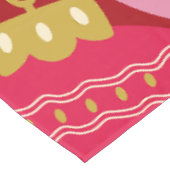 ピンクと赤のクリスマスボードブル テーブルクロス (アングル)