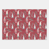 ピンクと赤のクリスマス格言 ラッピングペーパーシート (正面)