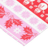 ピンクと赤のクリスマス醜いセーター編み模様 テーブルクロス (アングル)