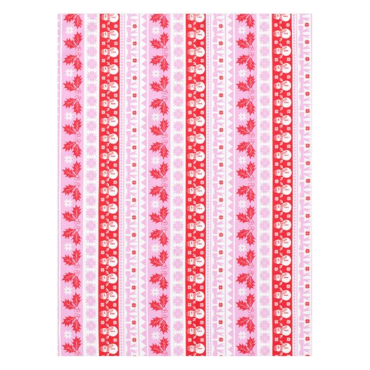 ピンクと赤のクリスマス醜いセーター編み模様 テーブルクロス (正面)