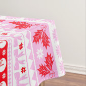 ピンクと赤のクリスマス醜いセーター編み模様 テーブルクロス (インサイチュ)