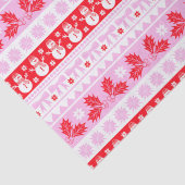 ピンクと赤のクリスマス醜いセーター編み模様 薄葉紙 (詳細)