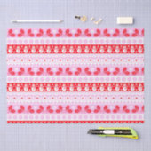 ピンクと赤のクリスマス醜いセーター編み模様 薄葉紙 (クラフト)