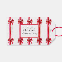 ピンクと赤のクリスマス ギフトタグ