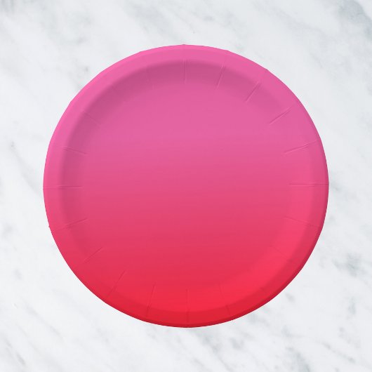 ピンクと赤のグラデーション ペーパープレート
