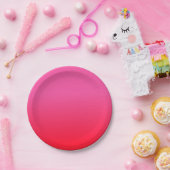 ピンクと赤のグラデーション ペーパープレート (パーティー)