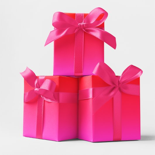 ピンクと赤のグラデーション ラッピングペーパー