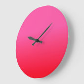 ピンクと赤のグラデーション ラージ壁時計 (傾斜)
