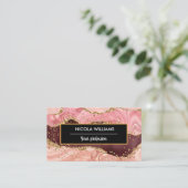 ピンクと赤のグリッターマーブルゲート 名刺 (スタンド正面)