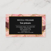 ピンクと赤のグリッターマーブルゲート 名刺 (裏面)