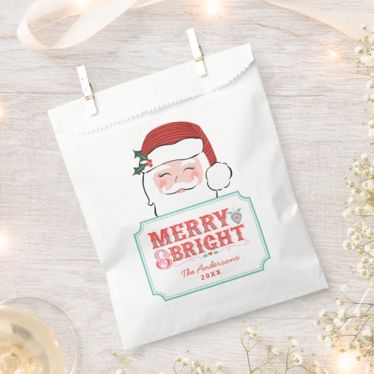 ピンクと赤のサンタ | メリー明るい フェイバーバッグ (クリップ留めされた状態)