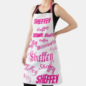 ピンクと赤のシェフィー エプロン (インサイチュ)