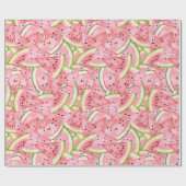 ピンクと赤のスイカ模様 ラッピングペーパー (フラット)