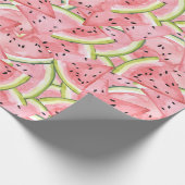 ピンクと赤のスイカ模様 ラッピングペーパー (角)