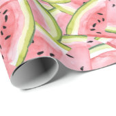 ピンクと赤のスイカ模様 ラッピングペーパー (ロールコーナー)
