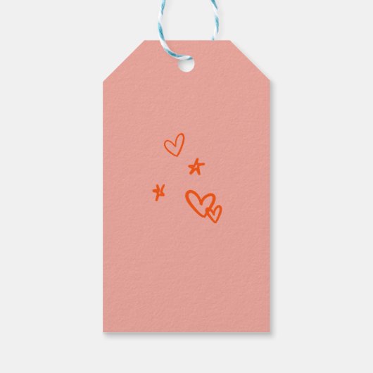 ピンクと赤のスケッチありがとうバチェロレッテ ギフトタグ (裏面)