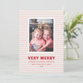 ピンクと赤のストライプのとっても楽しい写真 シーズンカード (スタンド正面)