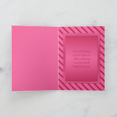 ピンクと赤のストライプのサンキューカード サンキューカード (内部)