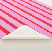 ピンクと赤のストライプ シェルパブランケット (3/4)