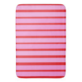 ピンクと赤のストライプ バスマット (正面縦)