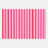 ピンクと赤のストライプ ラッピングペーパーシート (正面2)