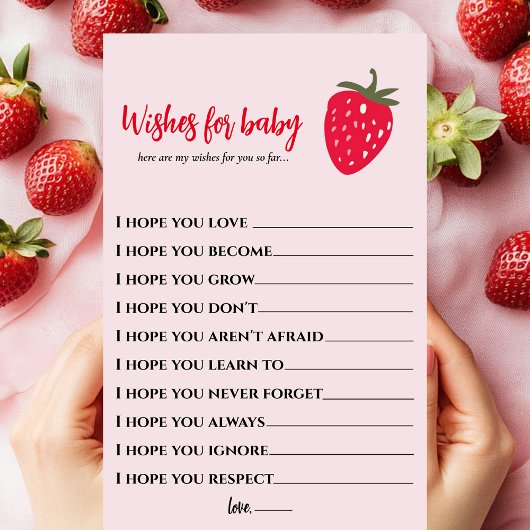 ピンクと赤のストロベリーウィーズベビーカード チラシ