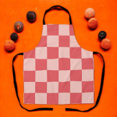 ピンクと赤のチェックのギンガムパターン エプロン