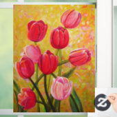 ピンクと赤のチューリップと静物生活 ウィンドウサイン (ホーム)