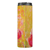 ピンクと赤のチューリップのアレ絵画ーメント タンブラー (裏面)