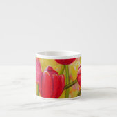 ピンクと赤のチューリップはまだ絵画生活 エスプレッソカップ (正面)