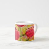 ピンクと赤のチューリップはまだ絵画生活 エスプレッソカップ (正面右)