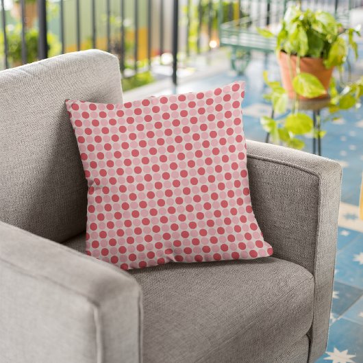 ピンクと赤のドット/ダマスク装飾装飾用クッション クッション