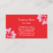 ピンクと赤のハイビスカスの花モダンフローラ 名刺 (裏面)