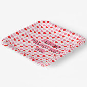 ピンクと赤のハッピーバレンタインデーハートパターン ペーパープレート (傾斜あり)