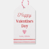 ピンクと赤のハートで幸せなバレンタインデー ギフトタグ (正面)