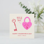 ピンクと赤のハートで幸せなバレンタインデー シーズンカード (スタンド正面)