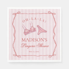 ピンクと赤のハートの下着シャワーパーティー スタンダードランチョンナプキン