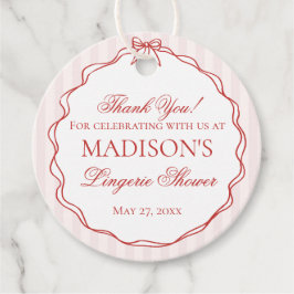 ピンクと赤のハートの下着シャワーパーティー フェイバータグ