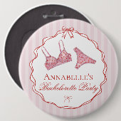 ピンクと赤のハートの下着シャワー バチェロレッテ ピン (正面&裏面)