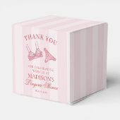 ピンクと赤のハートの下着シャワー ブライダル デザート フェイバーボックス (裏面サイド)