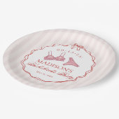 ピンクと赤のハートの下着 バチェロレッテパーティー ペーパープレート (アングル)