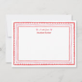 ピンクと赤のハート バレンタイン テーマ ノートカード (正面)