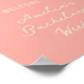 ピンクと赤のバチェロレット週末ウェルカムサイン ポスター (角)