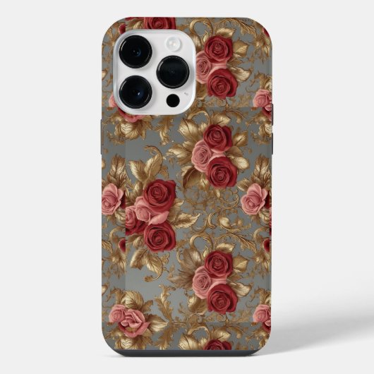 ピンクと赤のバラのiPhone / iPadケース iPhoneケース (裏面)