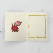 ピンクと赤のバラを持つ聖テリーズ引用文 カード (内部)
