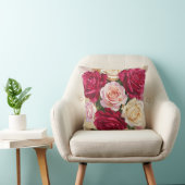 ピンクと赤のバラ枕 クッション (椅子)